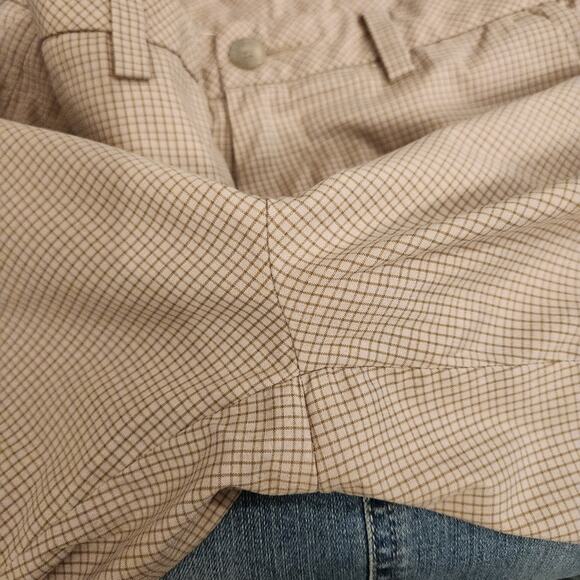 ASHWORTH Tan Brown Check Flat Front Lightweight Summer Casual Golf Shorts Men 32 - Picture 11 of 12